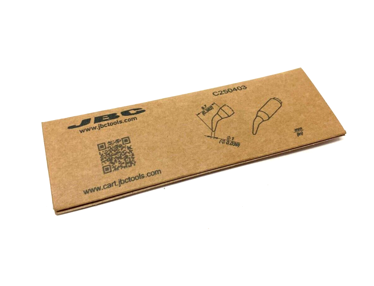 JBC C250403 Bent Conical Soldering Cartridge Ø 1mm - Maverick Industrial Sales