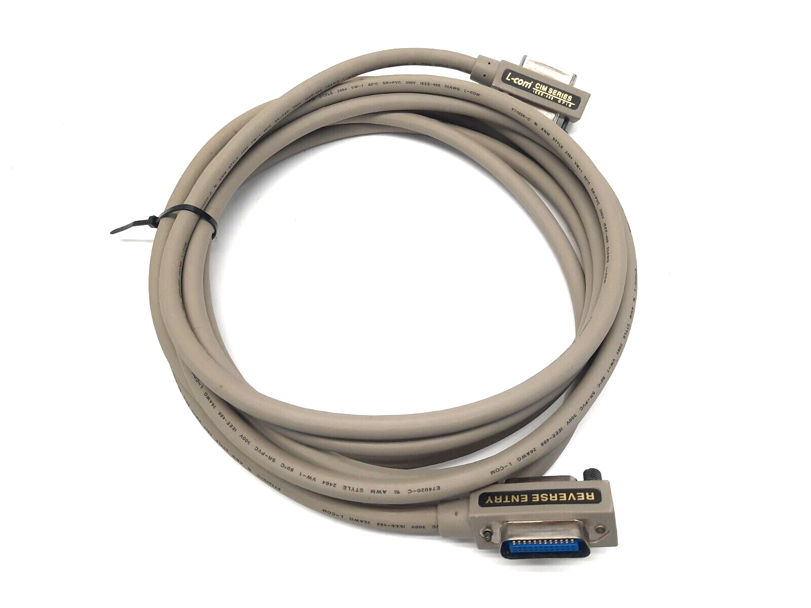 IEEE-488 | L-Com CIM Series GPIB Reverse Entry Data Cable - Used - Maverick Industrial Sales