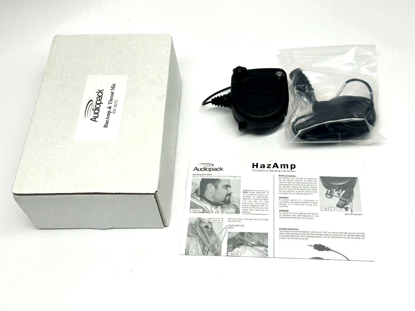 18155 | Audiopack HazAmp & Throat Mic - Open box - Maverick Industrial Sales