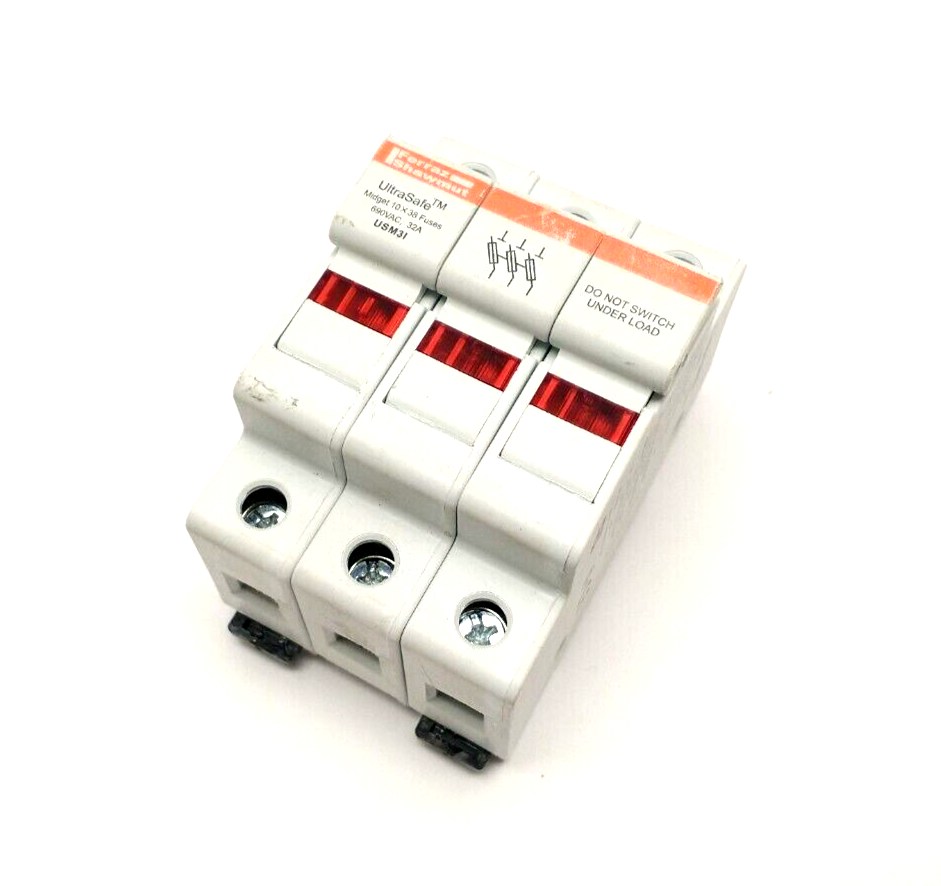 Mersen Ferraz Shawmut USM3I UltraSafe Fuse Holder 30A 600V Y219073 w/ 20A Fuses - Maverick Industrial Sales