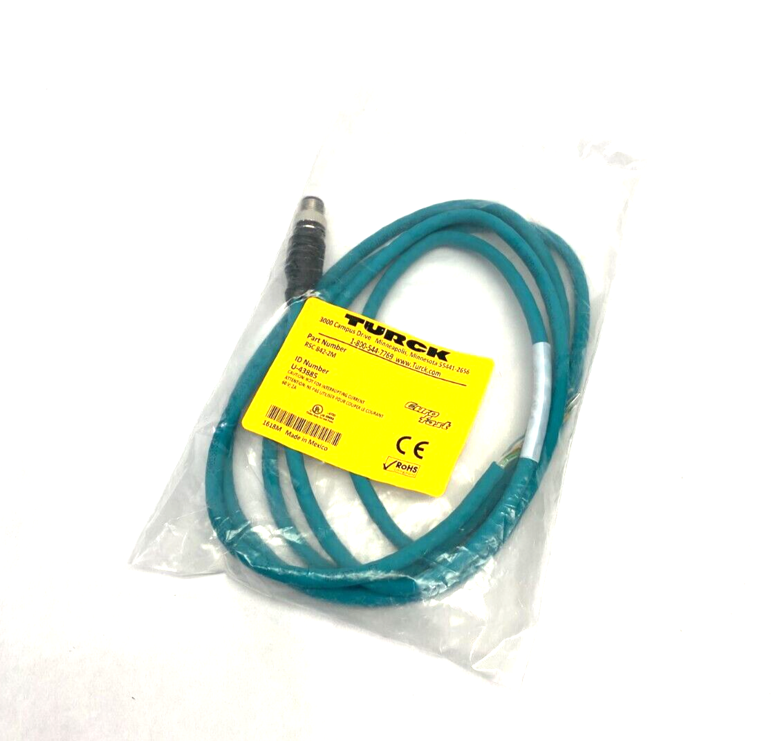 RSC 842-2M, U-43885 | Turck RSC 842-2M Eurofast Single Ended Ethernet Cordset M12 8-Pin U-43885 - New - Maverick Industrial Sales
