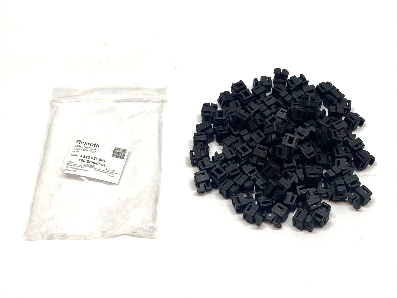 Bosch Rexroth 3 842 526 564 Cable Bracket For 10mm T-Slots LOT OF 100 - Maverick Industrial Sales