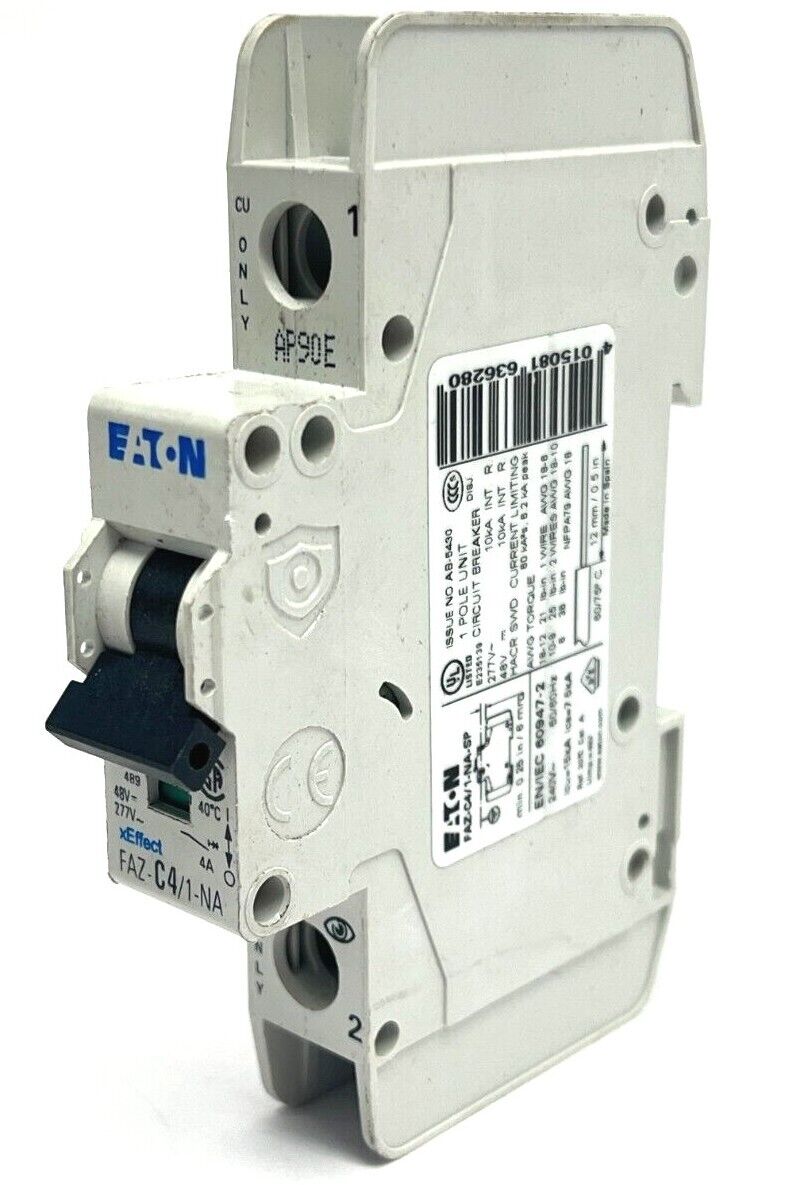 Eaton FAZ-C4/1-NA-SP Circuit Breaker 4A 277V - Used - Maverick Industrial Sales