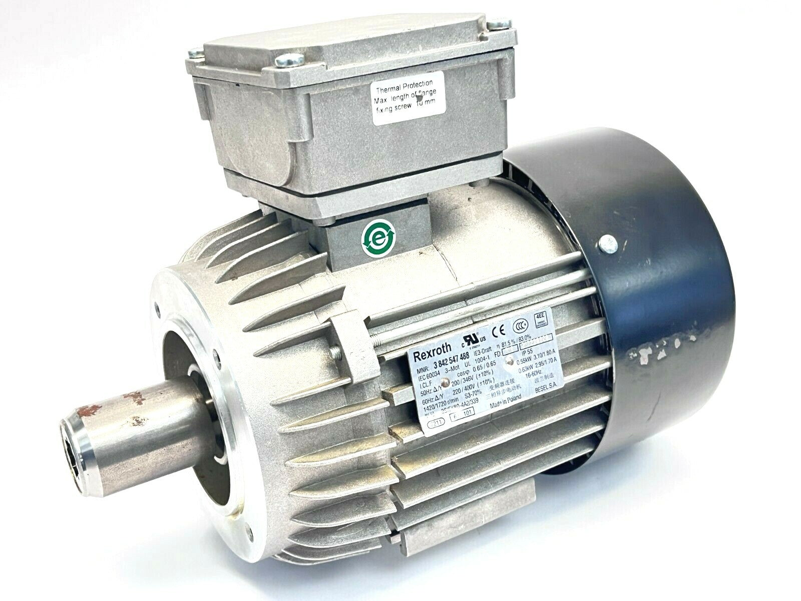 Bosch Rexroth 3842547488 Asynchron Electric Motor 1420/1720RPM 0.55kW 3.10/1.80A - Maverick Industrial Sales