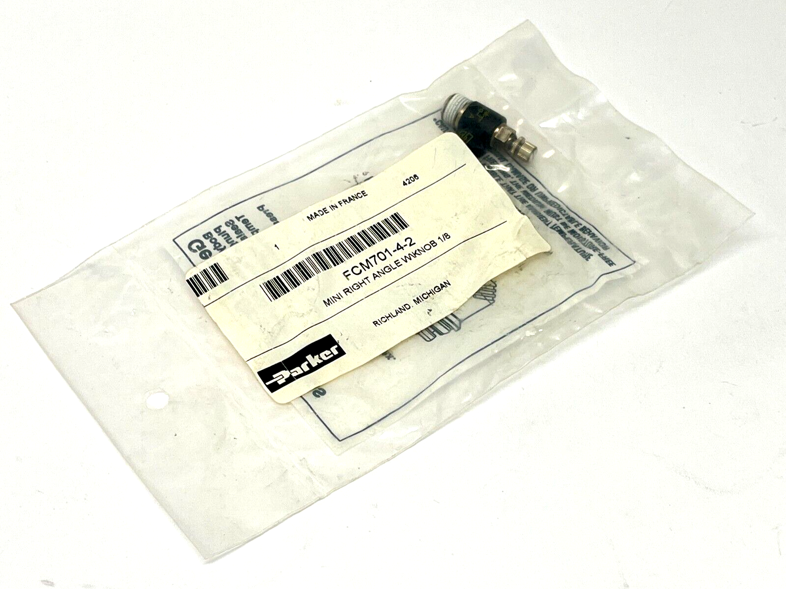 Parker FCM701-4-2 Exhaust Flow Control Valve 1/8" NPT 1/4" Tube - New - Maverick Industrial Sales