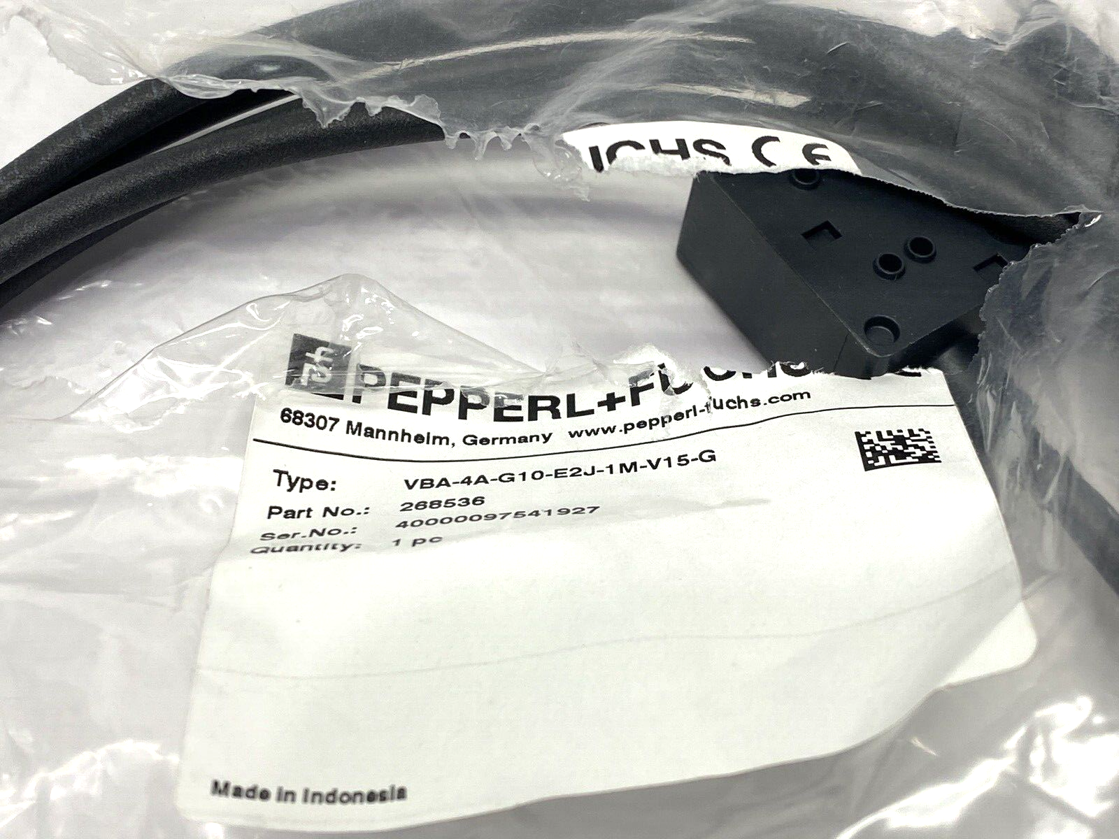 VBA-4A-G10-E2J-1M-V15-G, 268536 | Pepperl+Fuchs VBA-4A-G10-E2J-1M-V15-G Interface Actuator Module 268536 TORN BAG - New Other - Maverick Industrial Sales