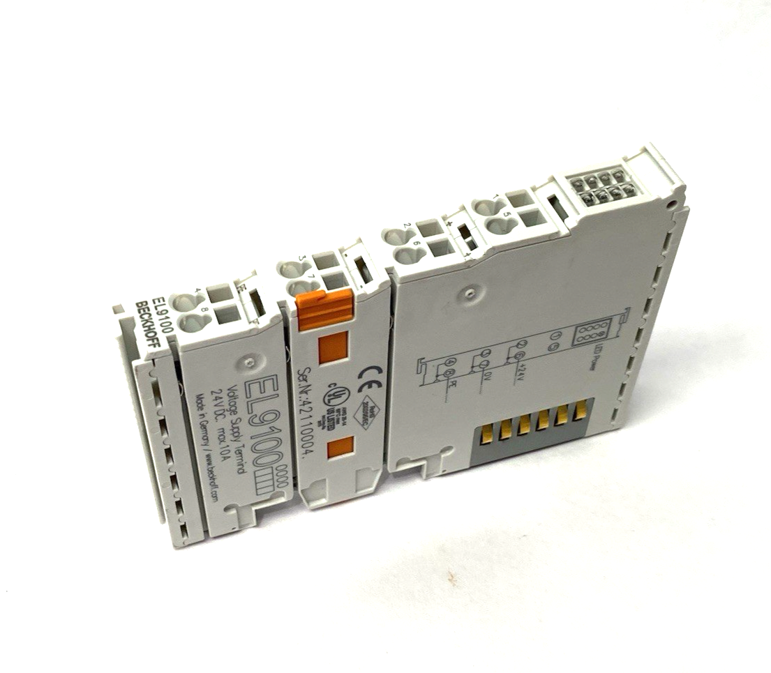 Beckhoff EL9100 Potential Supply/Voltage Supply Terminal Module, 24VDC 10A - Maverick Industrial Sales