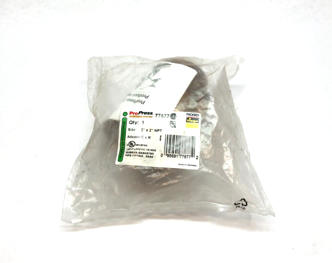 77877 | Viega ProPress 2" x 2" NPT, Adapter, C x M, Smart Connect - New – Open box - Maverick Industrial Sales