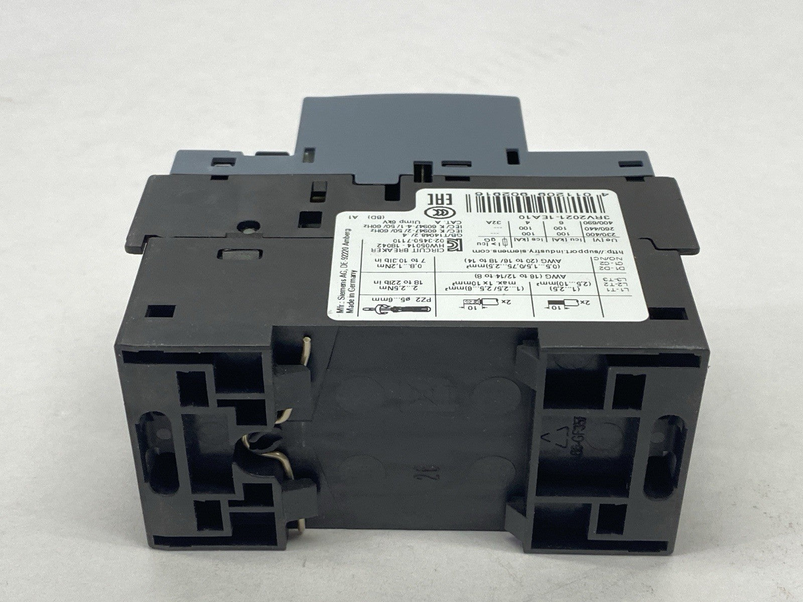 Siemens 3RV2021-1EA10 SIRIUS Circuit Breaker For Motor Protection Size S00 - Maverick Industrial Sales