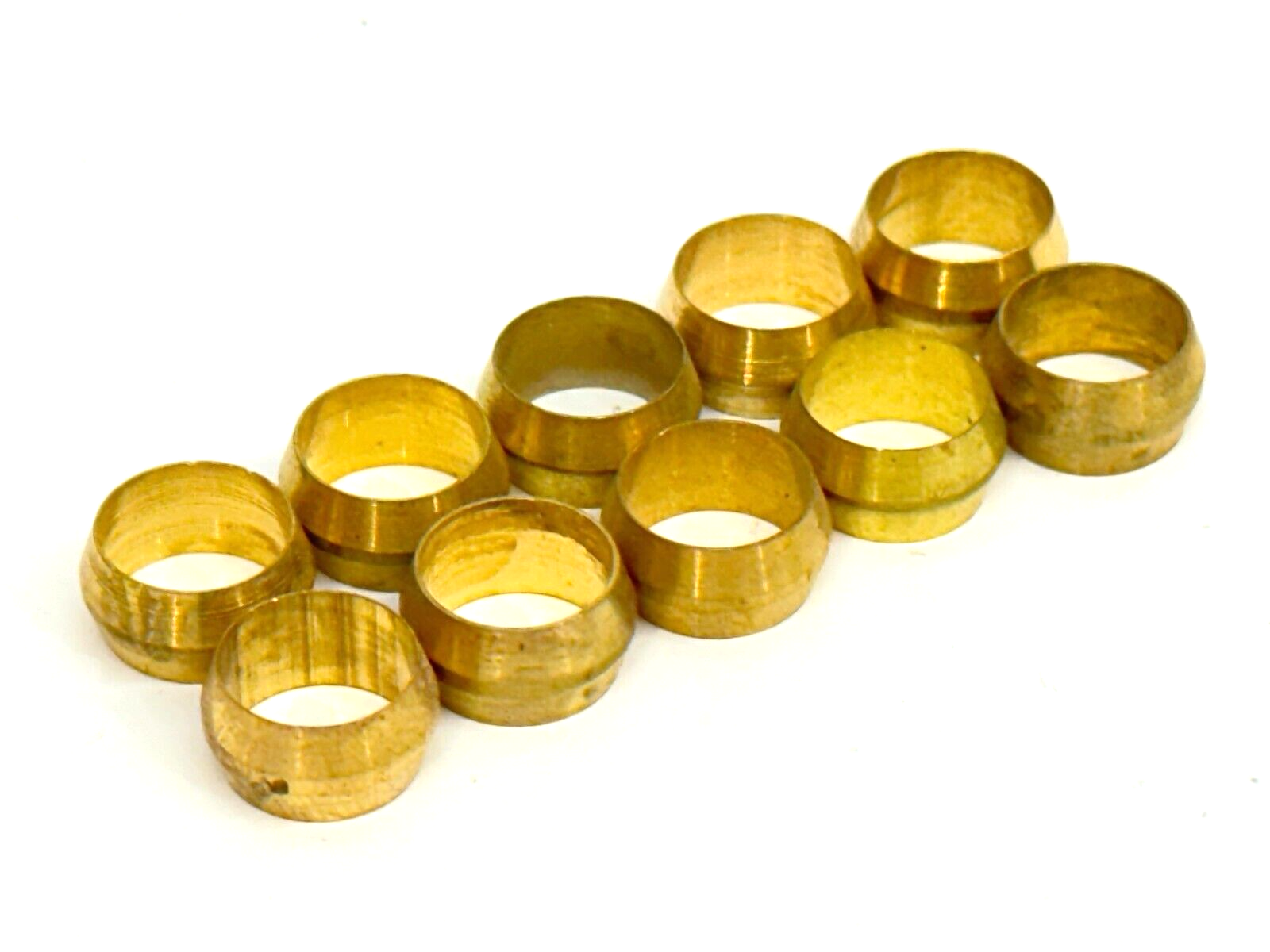 Brass 3/8" OD Compression Tube Sleeve LOT OF 10 - New – Open box - Maverick Industrial Sales