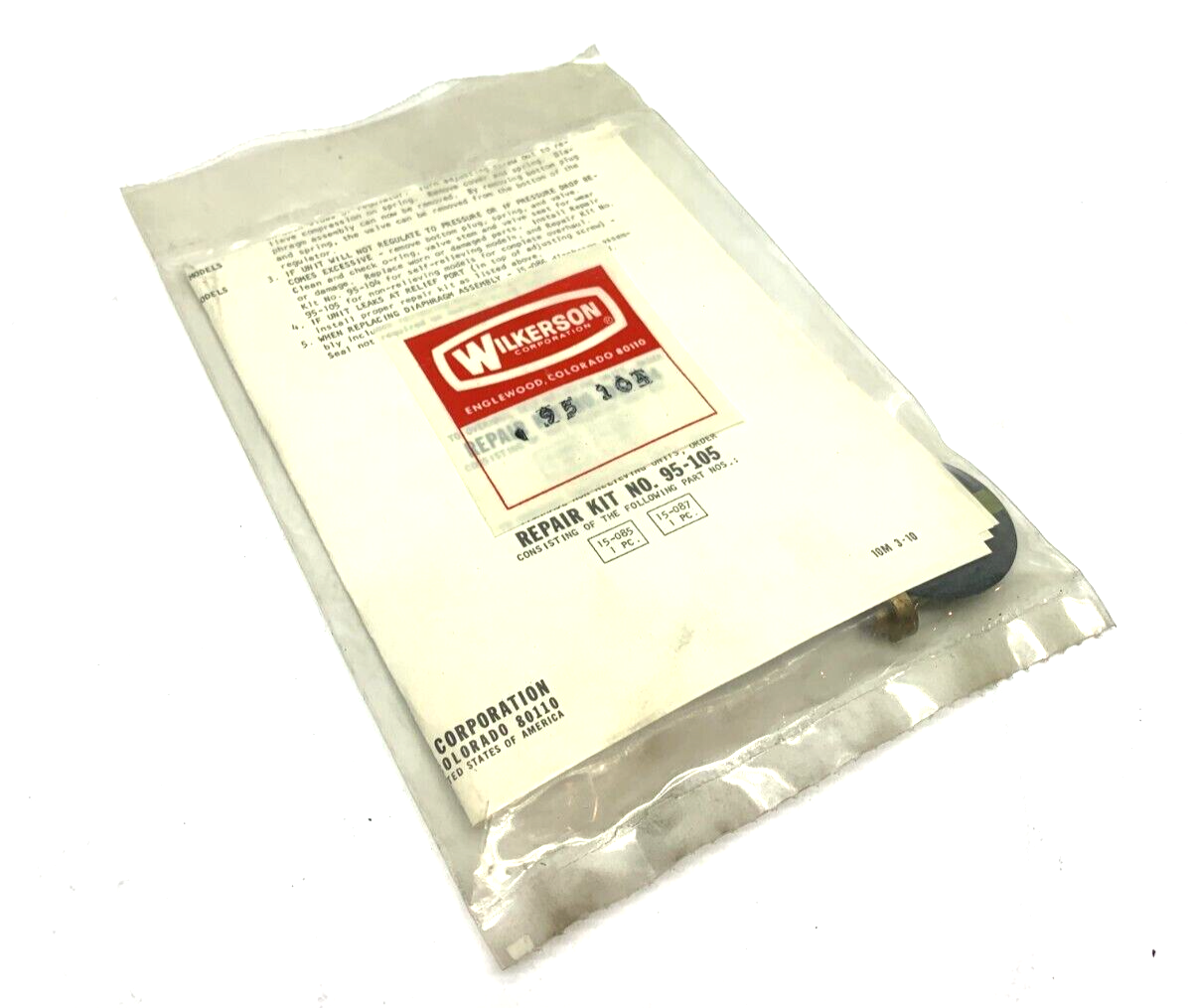 Wilkerson 95-104 Repair Kit w/ 15-086 & 15-087 - New - Maverick Industrial Sales