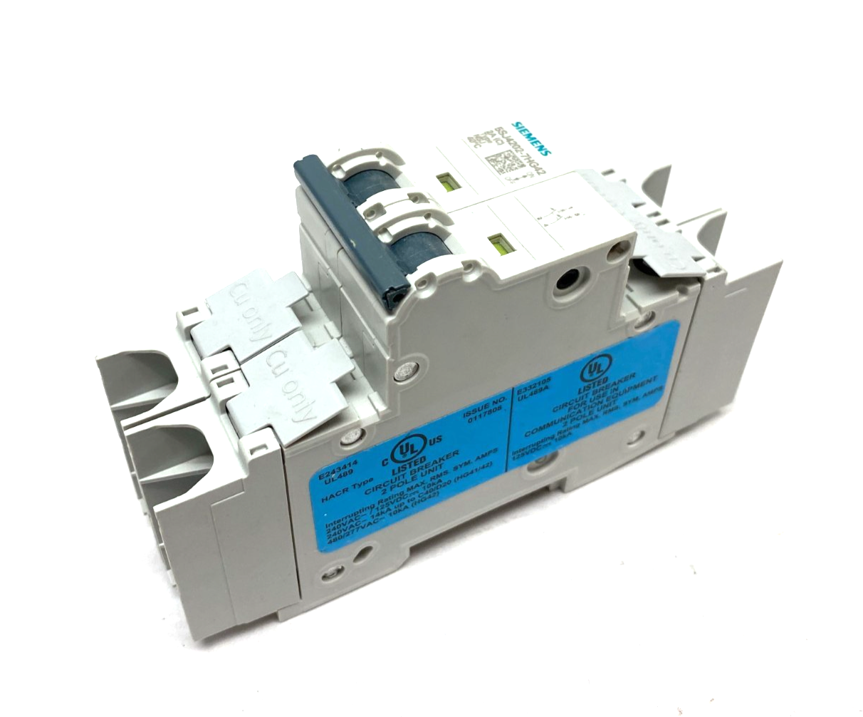 Siemens 5SJ4202-7HG42 Miniature Circuit Breaker 2-Pole - Maverick Industrial Sales