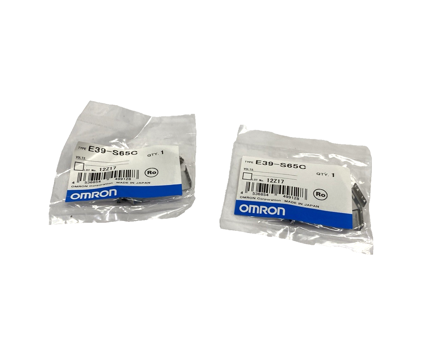 Omron E39-S65C Transmission Slit For Photoelectric Sensor 2mm Hole 2-PK LOT OF 2 - New - Maverick Industrial Sales