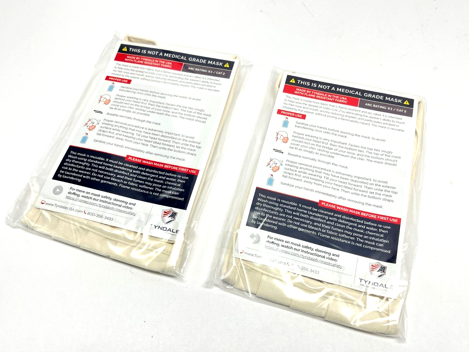 9.1/CAT 2 | Tyndale Face Mask LOT OF 2 - New - Maverick Industrial Sales