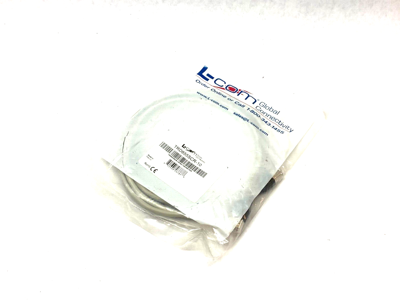 L-Com TRD855SCR-10 Cat5e Shielded Ethernet Cable Assembly Double Ended - Maverick Industrial Sales