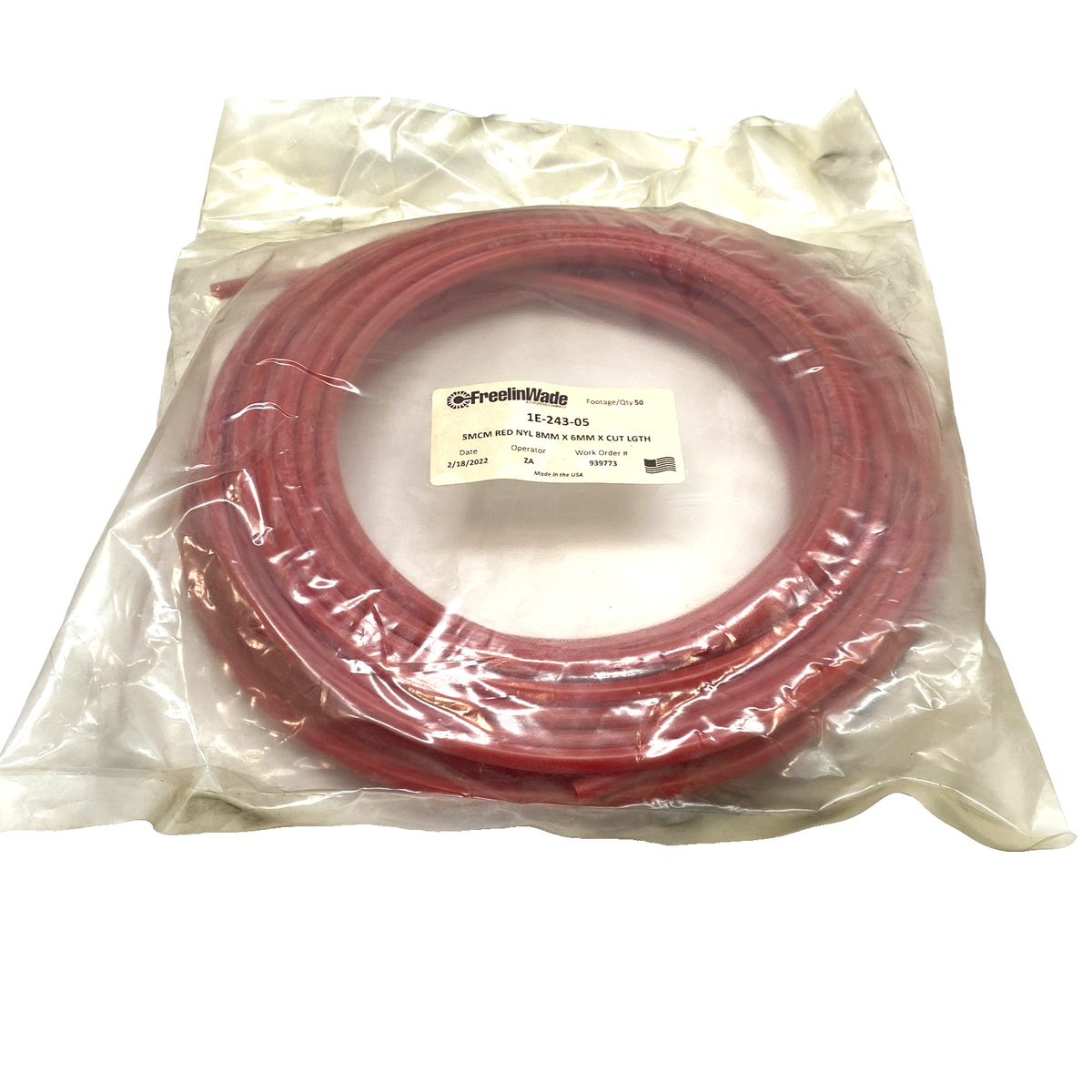 FreelinWade 1E-243-05 Nylon Tubing Red 8mm x 6mm - Maverick Industrial Sales