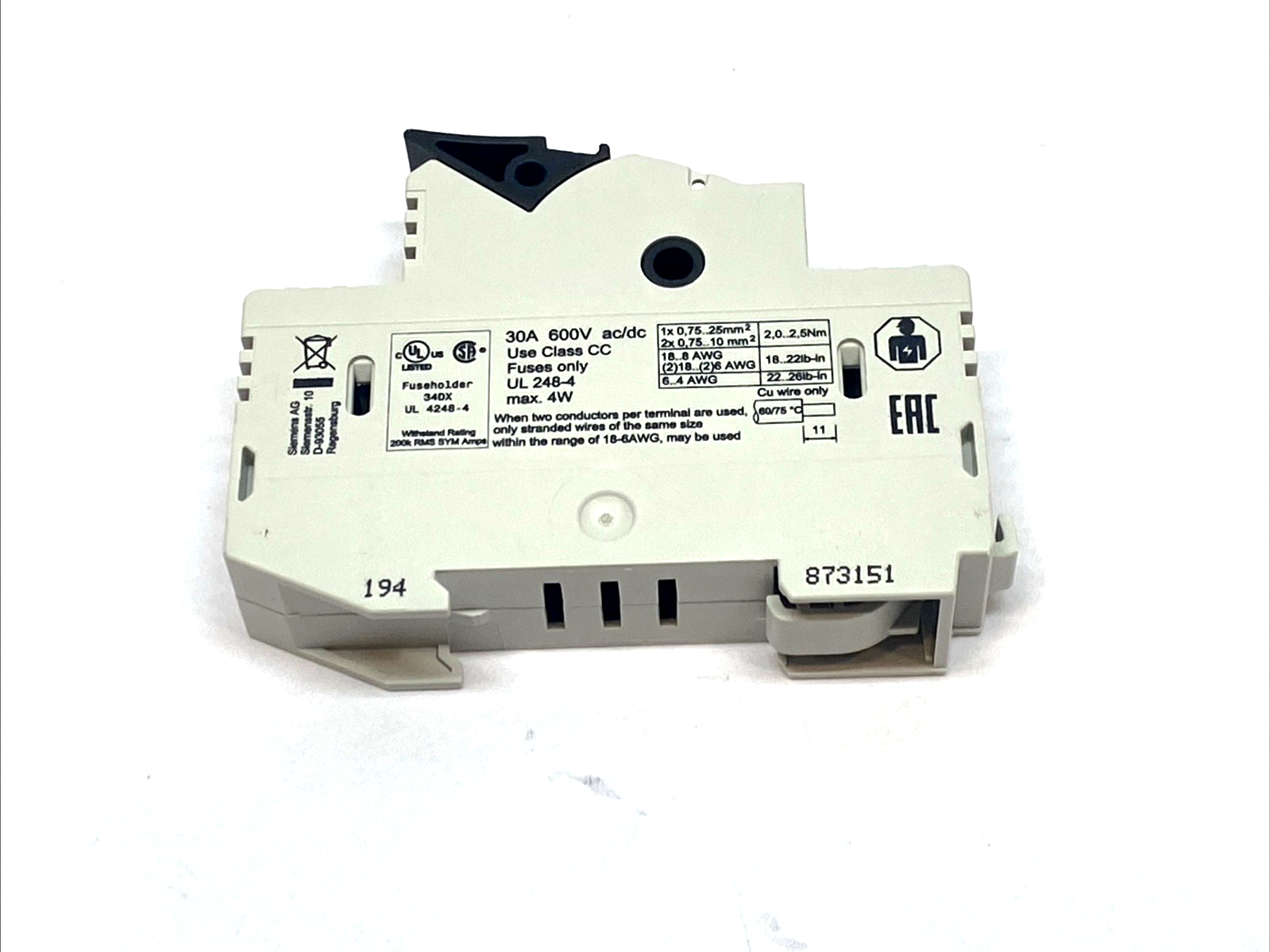 Siemens 34NW7-5130HG Fuse Holder 600V - Maverick Industrial Sales