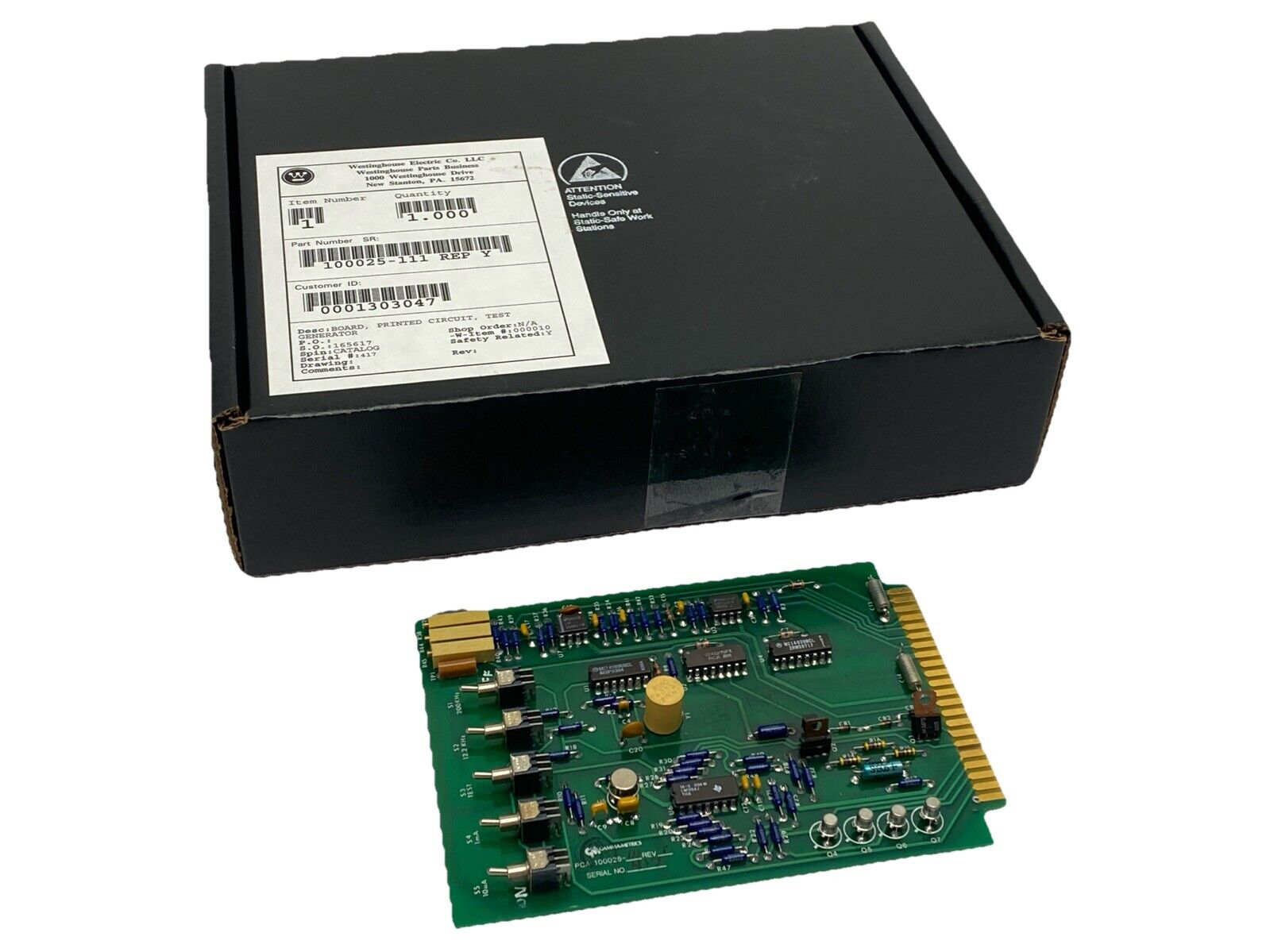 Westinghouse 100025-111 Rep Y Test Generator PCB Assembly - For parts or not working - Maverick Industrial Sales