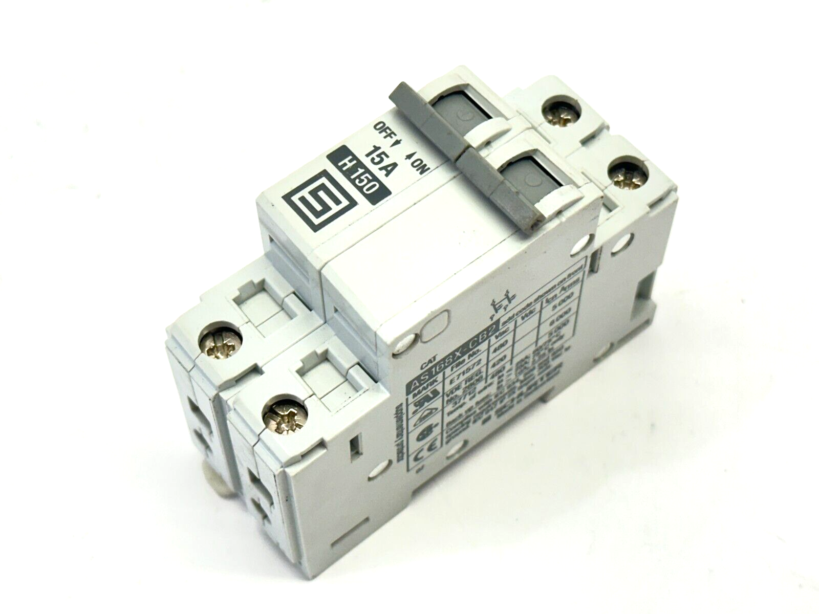 Schurter AS168X-CB2H150 Circuit Breaker 2-Pole 15A 480VAC - Maverick Industrial Sales