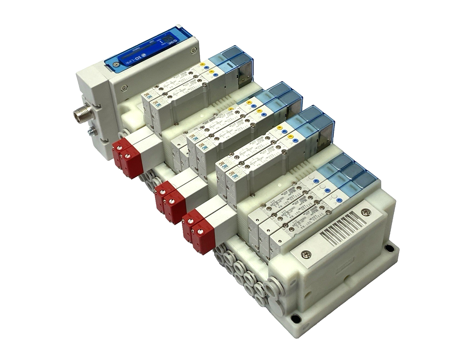 SMC SS5Y3-60-14B Pneumatic Manifold Assembly w/ EX260-SIL1 IO-Link M12 Connector - Maverick Industrial Sales