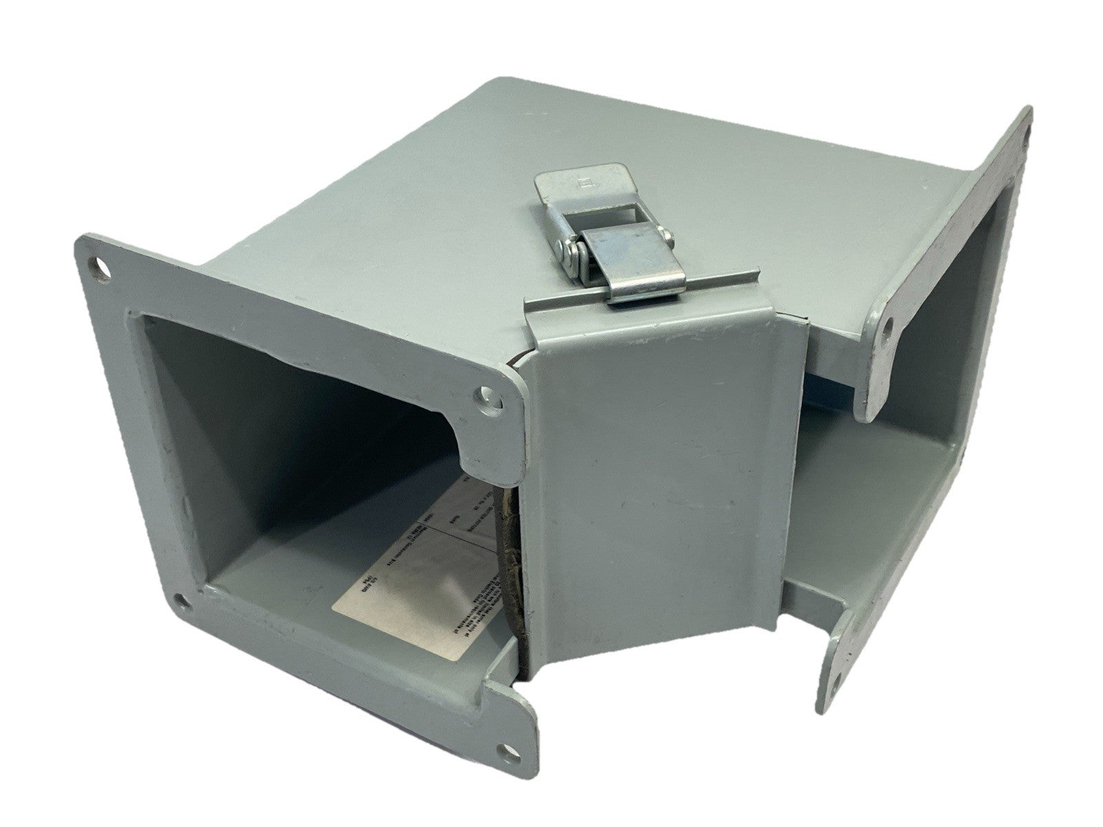 Hoffman F44LE9A Elbow 90-Degree LayIn Wireway Top Opening 4"x4" Gray Mild Steel - Maverick Industrial Sales