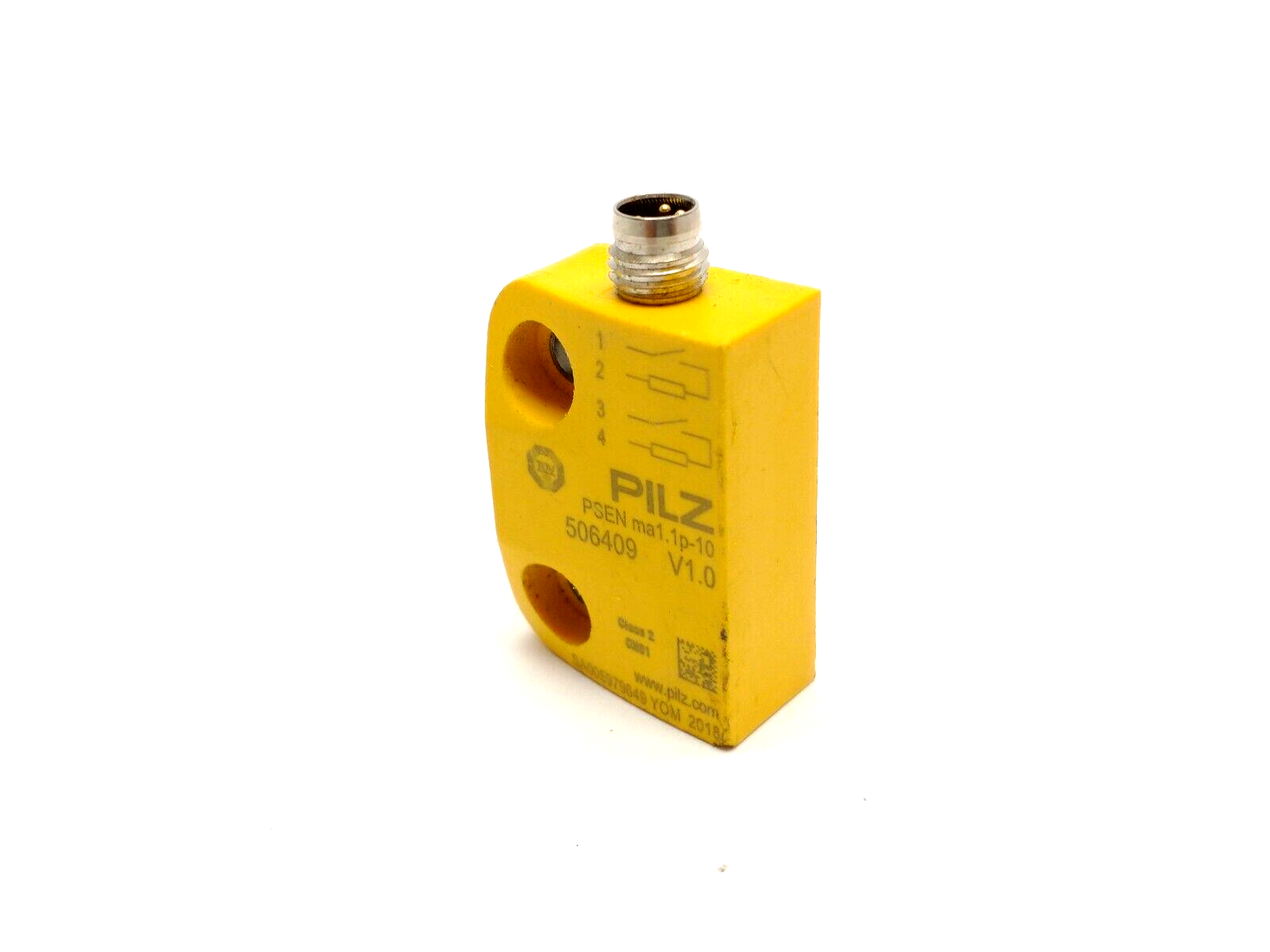 PSEN ma1.1p-10, 506409 | Pilz PSEN ma1.1p-10 Safety Switch 2 N/O 4-Pin M8 Male 24VDC 506409 - Used - Maverick Industrial Sales