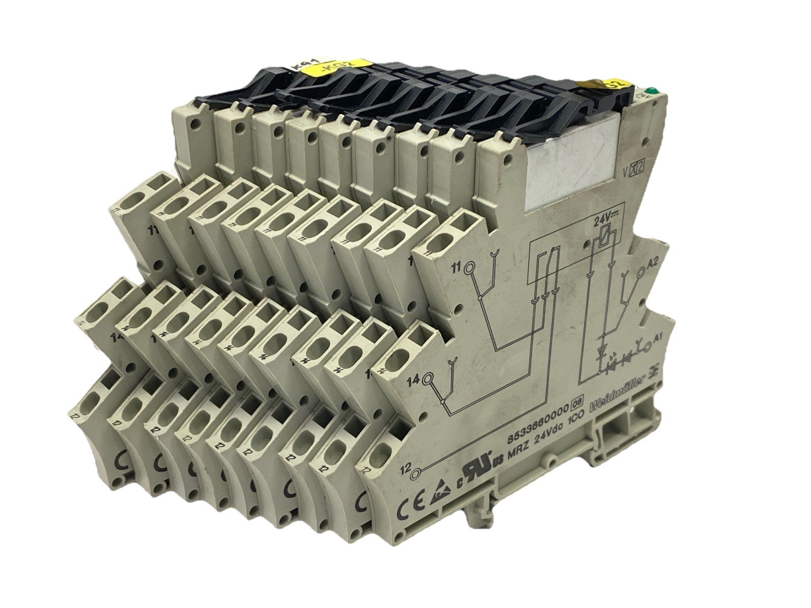 Weidmuller RSS113024 Relay 4060120000 w/ MRZ 24Vdc 1CO Base 8533660000 LOT OF 9 - Maverick Industrial Sales