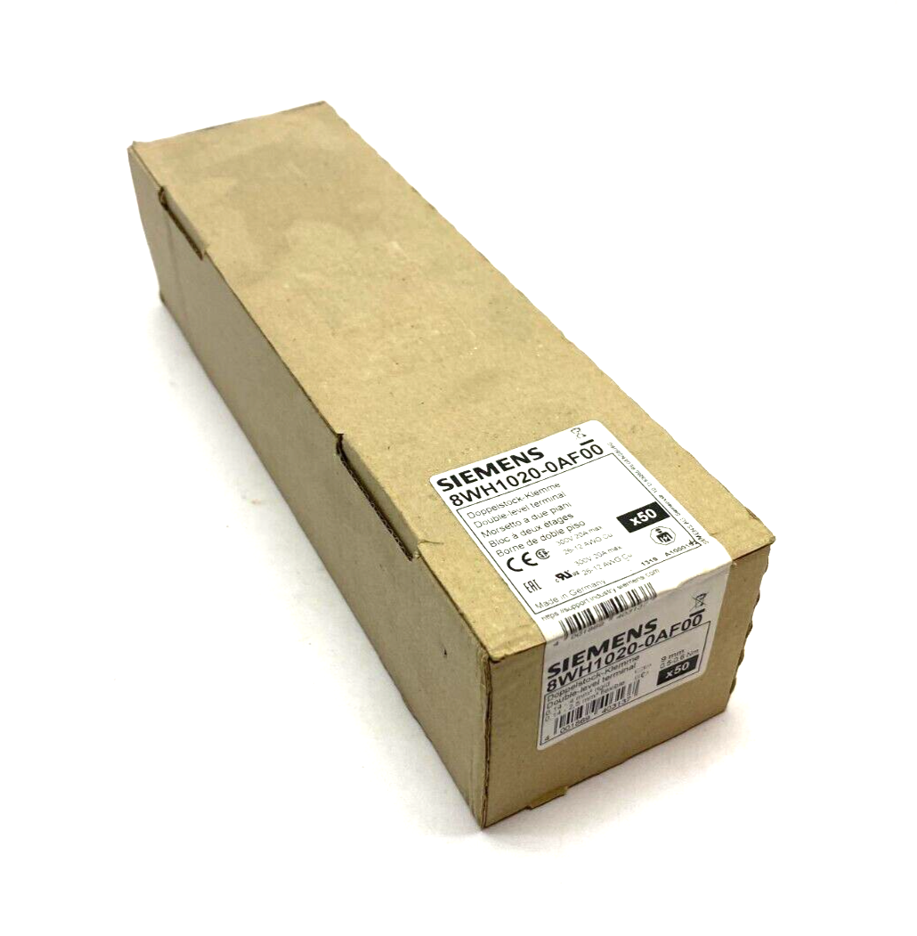 Siemens 8WH1020-0AF00 Two-Tier Feed-Through Terminal Block Gray 2.5mm BOX OF 50 - Maverick Industrial Sales