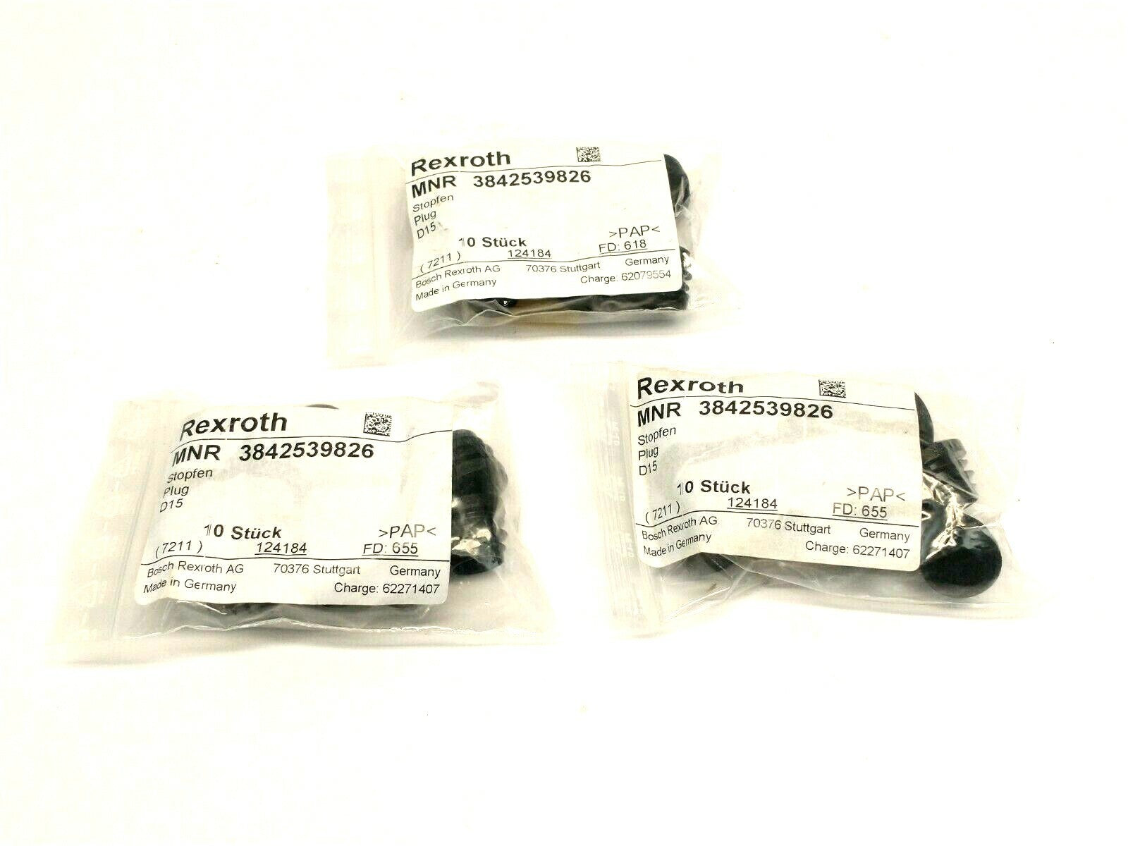 Bosch Rexroth 3842539826 Accessory Plug For Sealing Clamping Holder LOT OF 30 - Maverick Industrial Sales