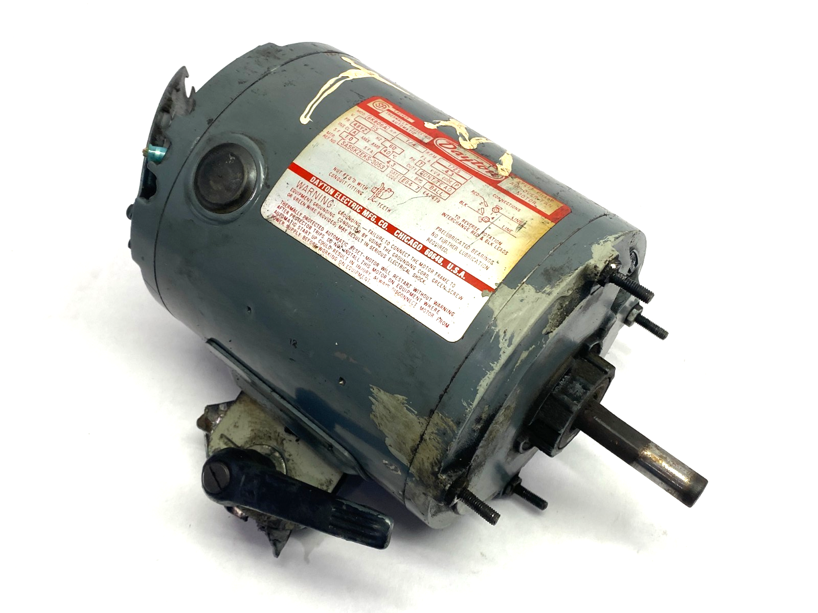 6K806A | Dayton Split Phase Air Over Fan Motor 1-Phase 1/4HP 115V 1725RPM- For parts or not working - Maverick Industrial Sales