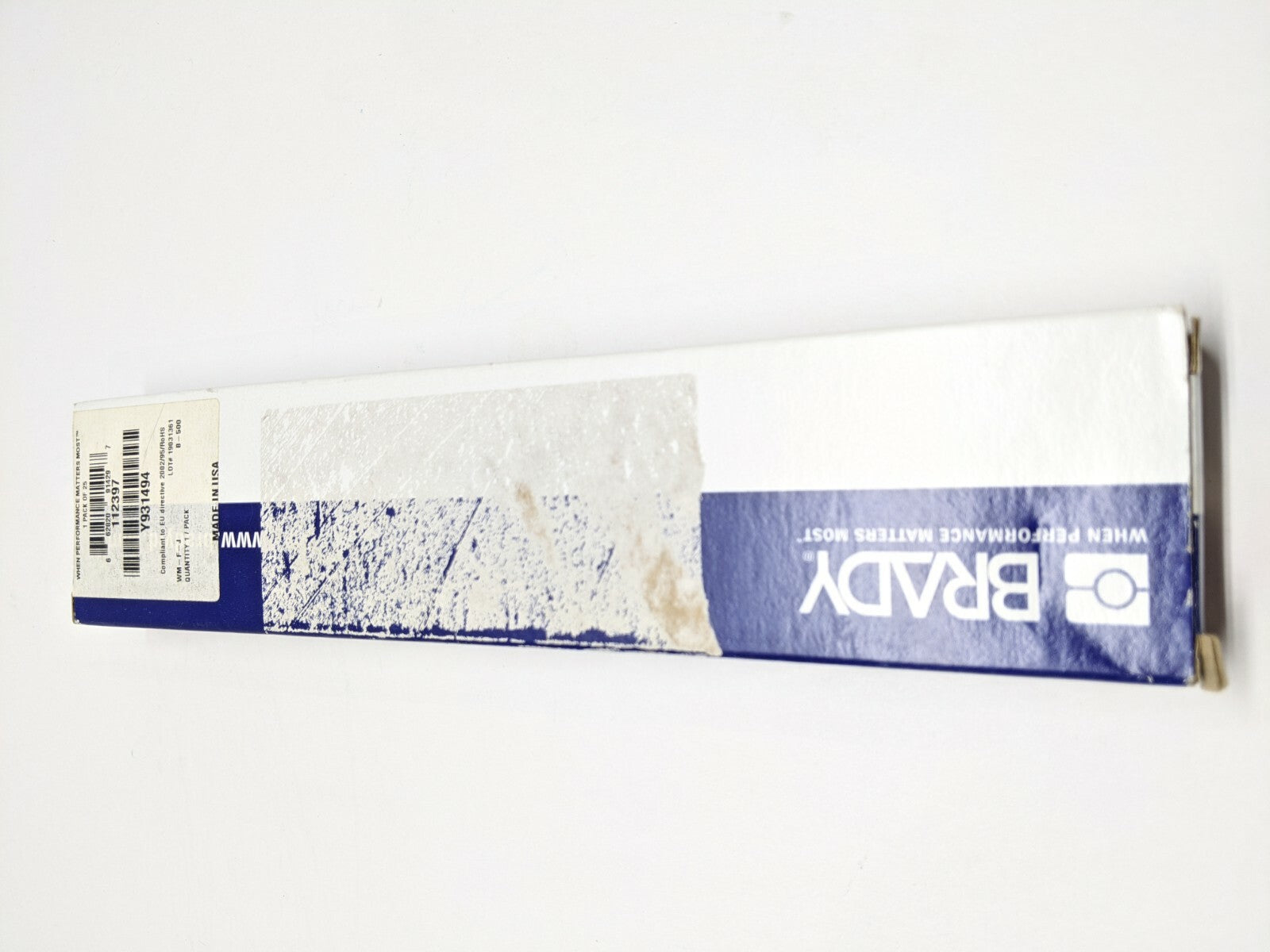 Brady WM-F-J-PK Vinyl Cloth Wire Marker 112397 LOT OF 25 Sheets - New – Open box - Maverick Industrial Sales