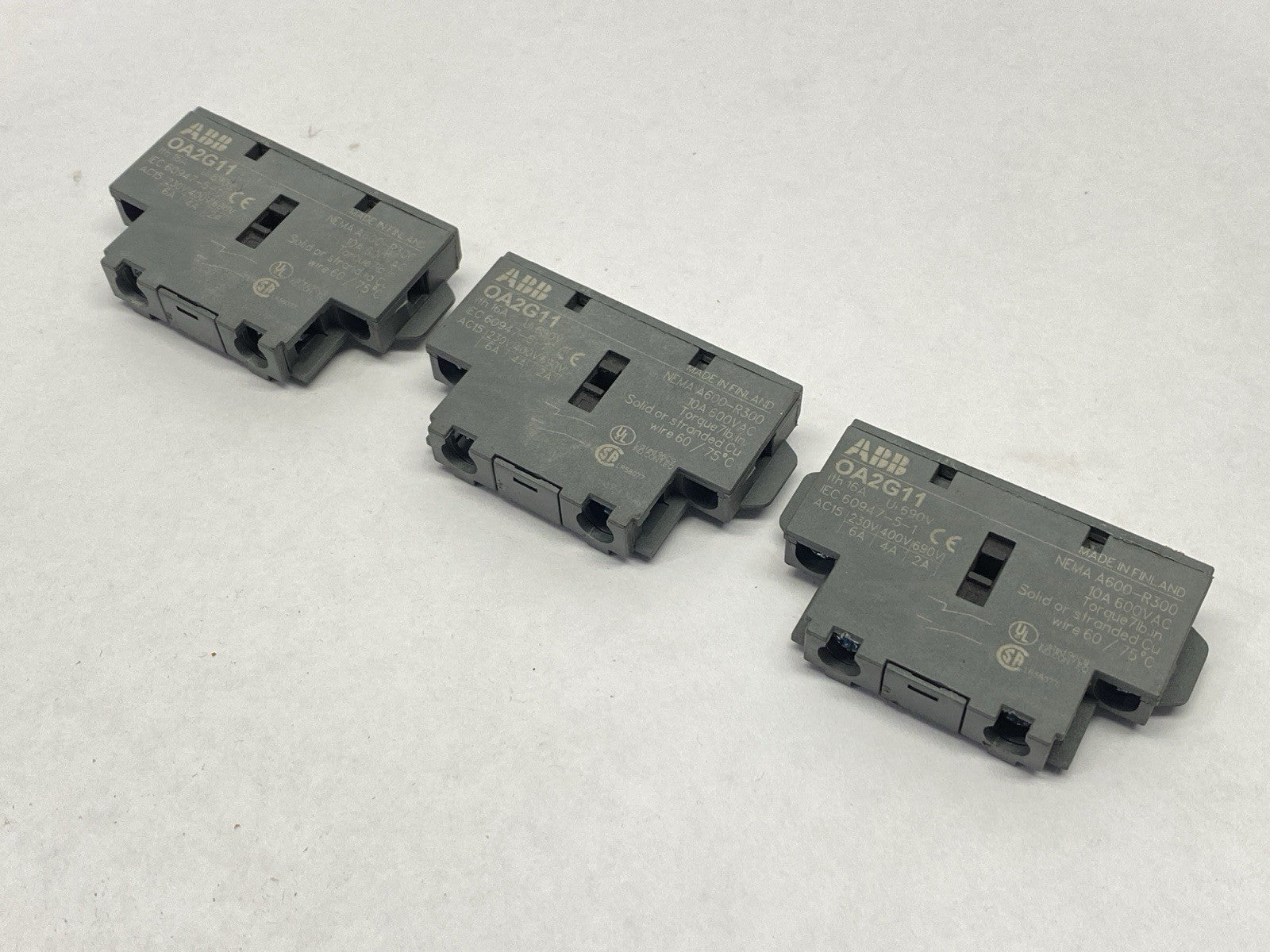 ABB 1SCA022379R8100 Auxiliary Contact Block OA2G11 LOT OF 3 - Maverick Industrial Sales