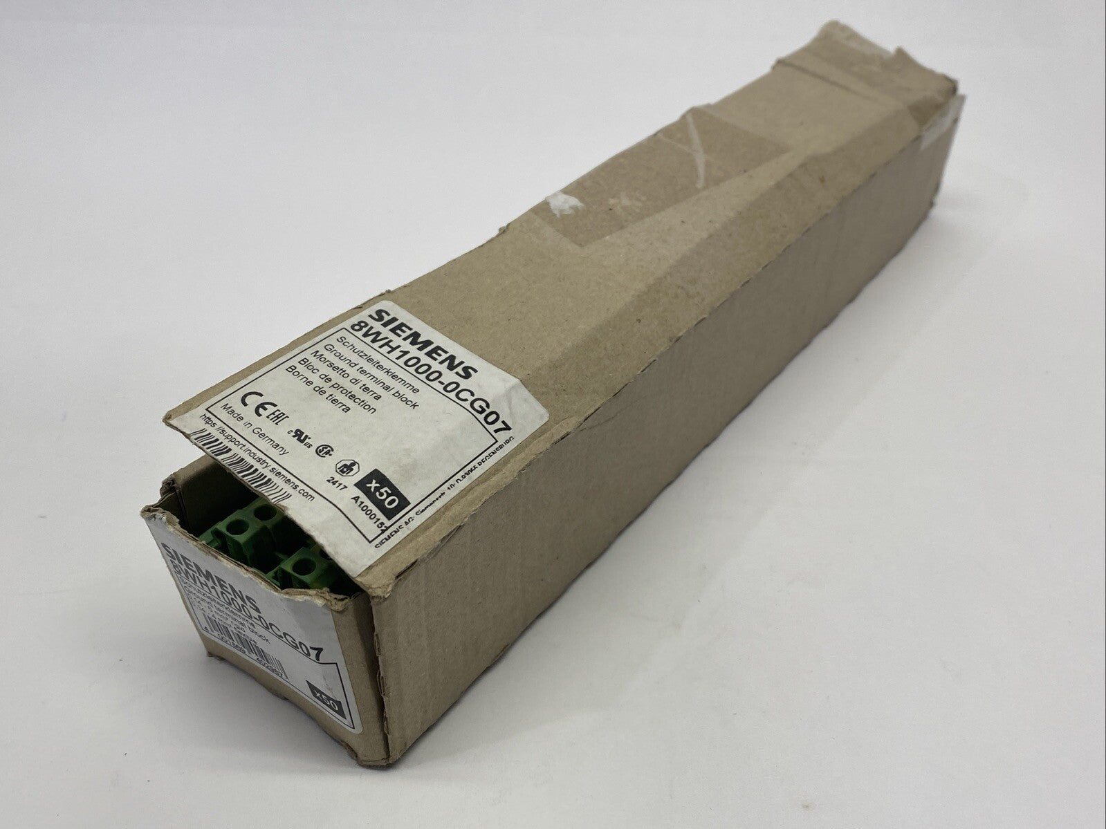 Siemens 8WH1000-0CG07 Ground Terminal Block Green/Yellow LOT OF 49 - Maverick Industrial Sales