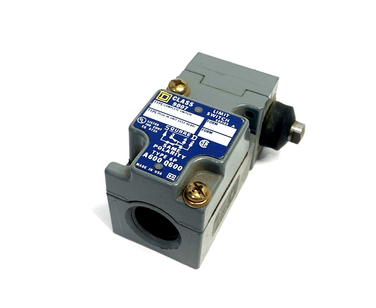 9007 C52G | Square D Snap Action Limit Switch 600V 10A Type 6P A600 Q600 - New – Open box - Maverick Industrial Sales