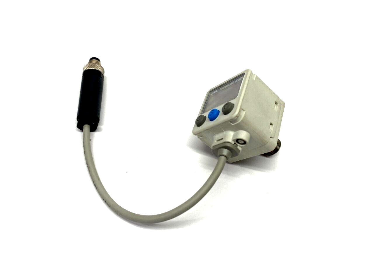 SMC ISE40A-N01-T Pneumatic Pressure Switch w/ 4-Pin Connector - Used - Maverick Industrial Sales