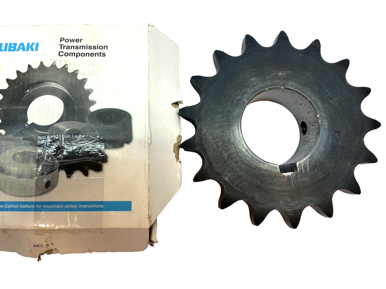 Tsubaki H80B17 Stock Bore Sprocket 2-1/4" Bore 6" OD - New – Open box - Maverick Industrial Sales