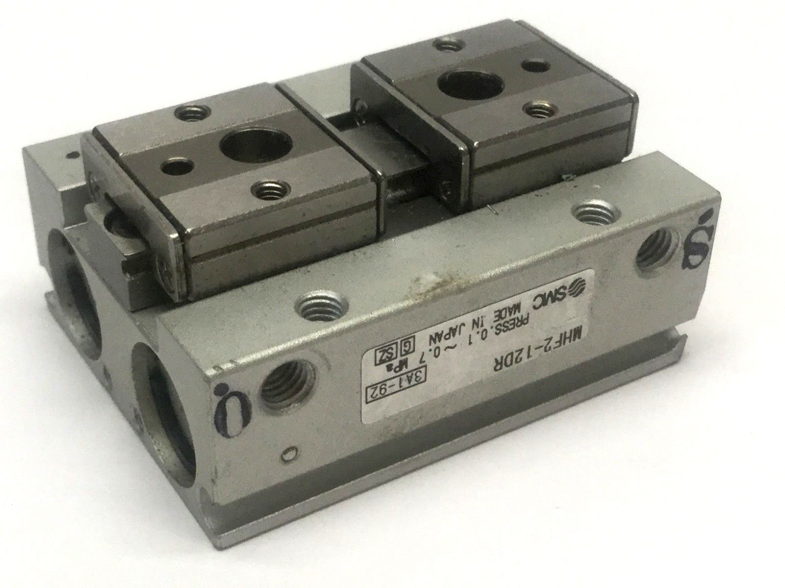 SMC MHF2-12DR Low Profile 2 Finger Air Gripper 12mm Bore - Used - Maverick Industrial Sales