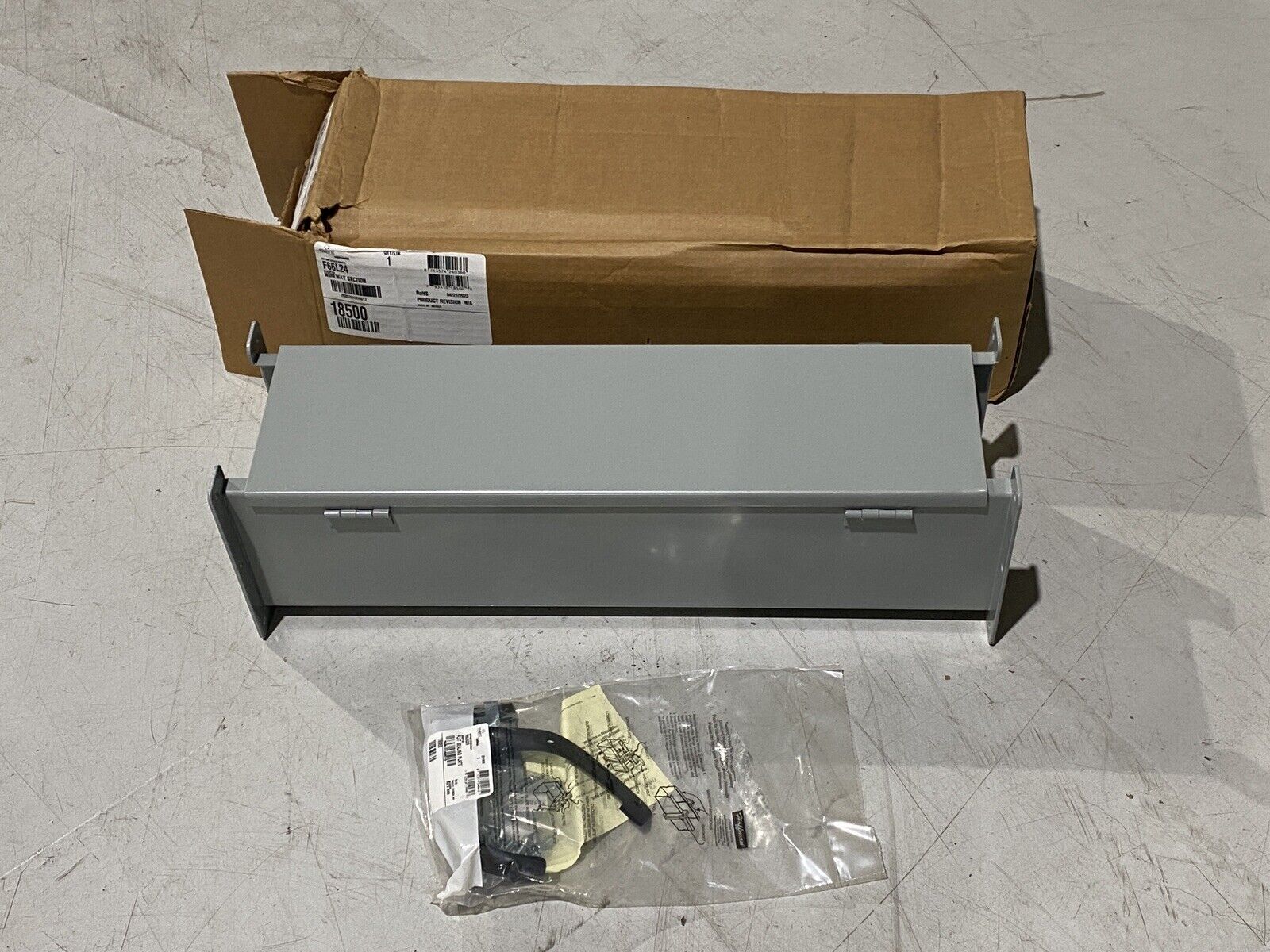 Hoffman F66L24 Straight Section Lay-in Hinged Cover Type 12 6" x 6" x 24" 18500 - New – Open box - Maverick Industrial Sales