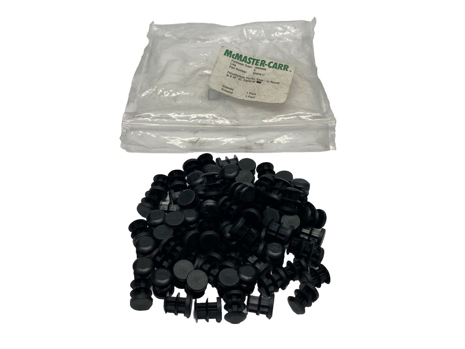 9283K17 Polyethylene Snap-In Round Plugs 0.45" ID LOT OF 81 - New – Open box - Maverick Industrial Sales