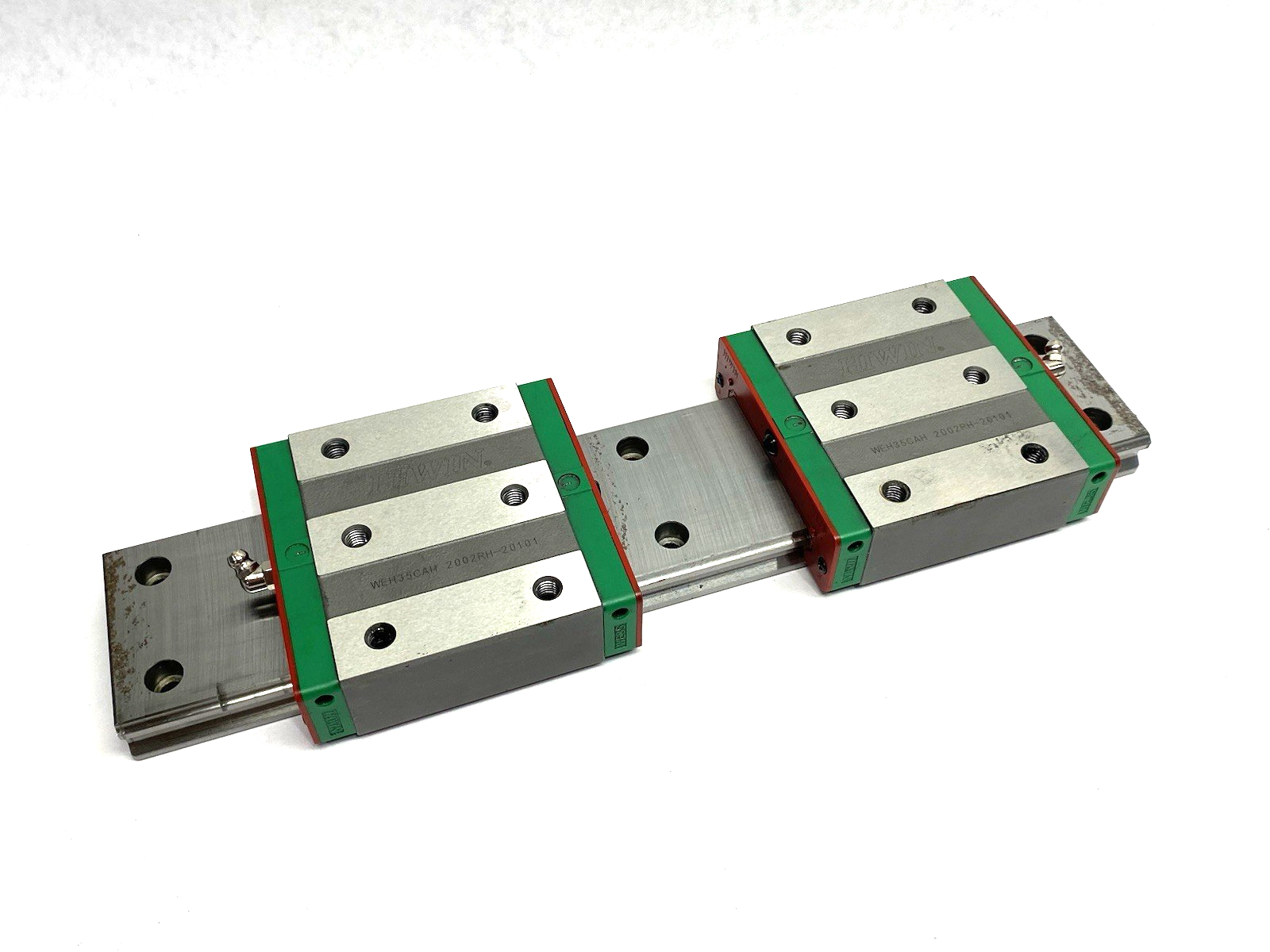 | Hiwin WEH-35-CA-2T350-Z0-C Linear Guideway Block and Rail, 2-Block, 350mm Rail - Used - Maverick Industrial Sales