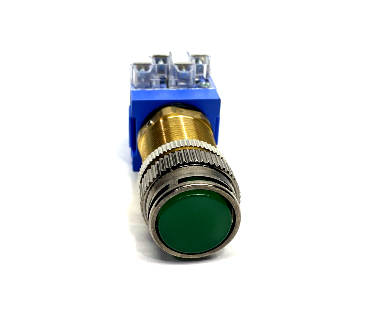 YongSung YS NPBL2-DL24 Illuminated Pushbutton Switch, Green FPBL, 09-GA2BO-0106U - Maverick Industrial Sales