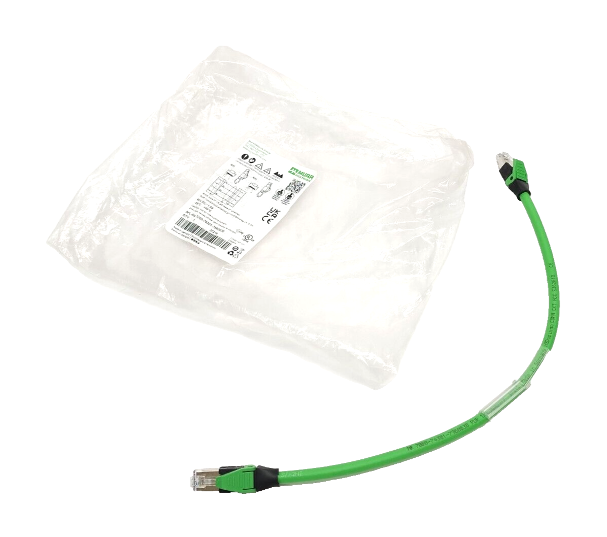 Murr Elektronik 7000-74301-7960030 Double Ended RJ45 Male Cordset 0.3m - New – Open box - Maverick Industrial Sales