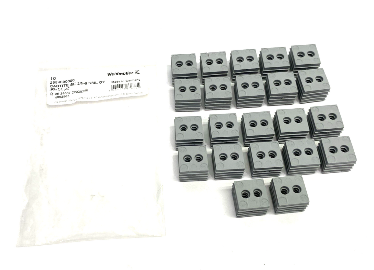 Weidmuller 2584890000 Slotted Cable Grommet CABTITE SE 2/5-6 SML GY LOT OF 22 - Maverick Industrial Sales