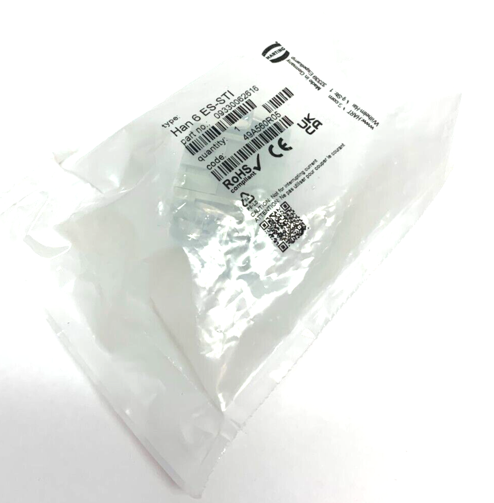 Harting 09330062616 Han 6 ES-STI Rectangular Plug Insert - New - Maverick Industrial Sales