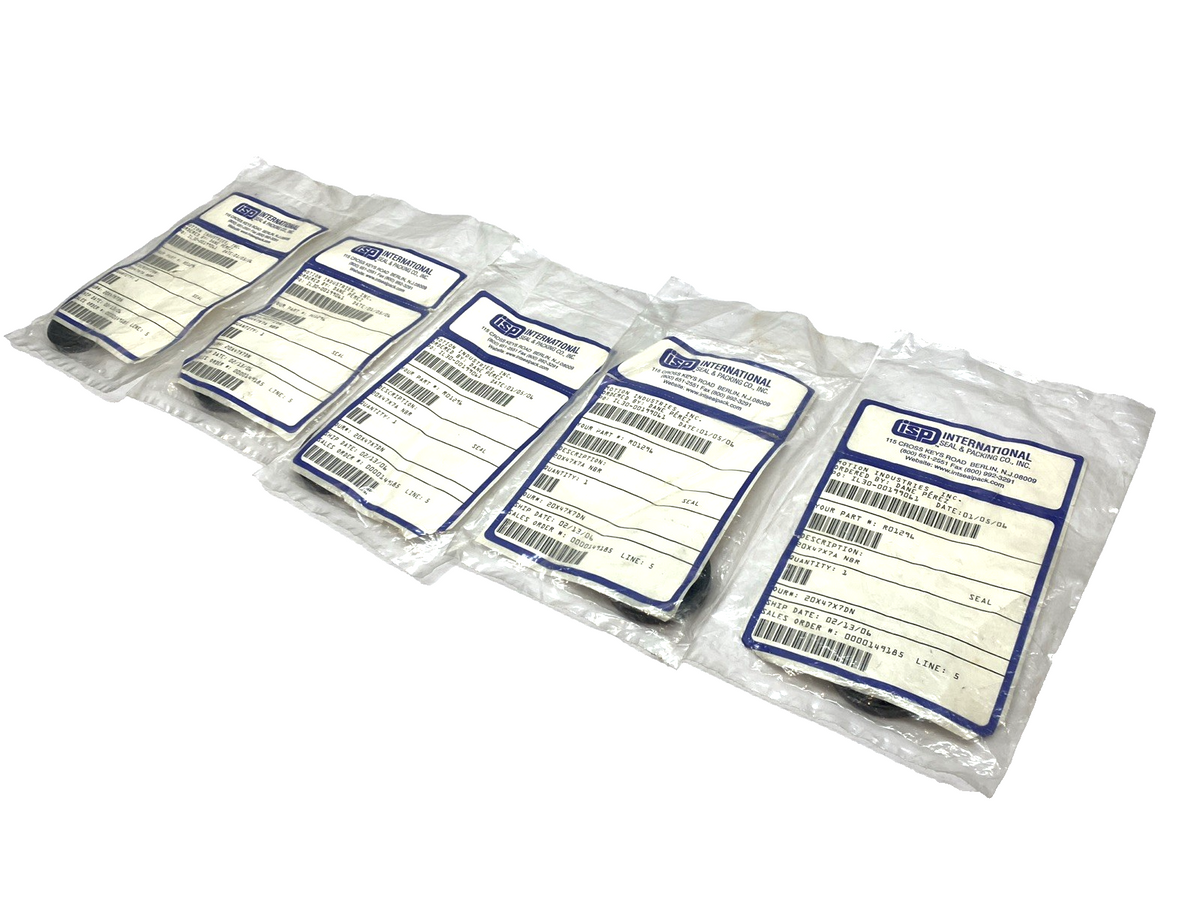 R01296 | ISP International Seal 20X47X7A NBR LOT OF 5- New - Maverick Industrial Sales