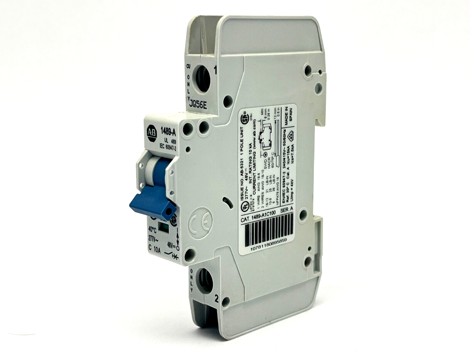 Allen Bradley 1489-A1C100 Ser A Circuit Breaker 1-Pole 10A 277V - Maverick Industrial Sales