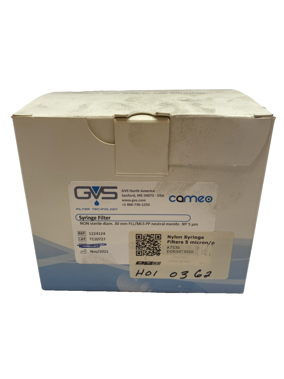 GVS DDR50T3050 Nylon Syringe Filter 30 mm 7110727 LOT OF 43 - New – Open box - Maverick Industrial Sales