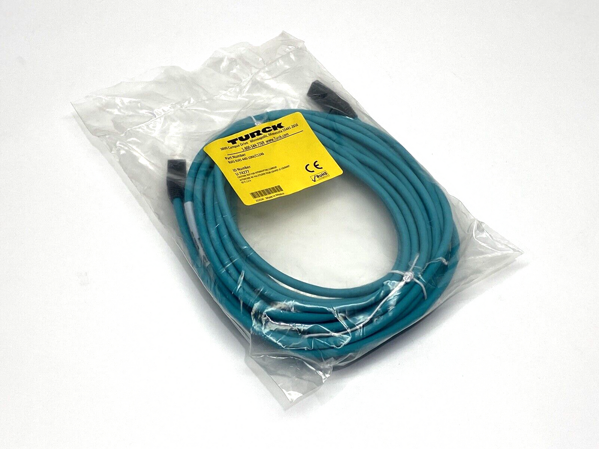 RJ45 RJ45 440-10M/C1246, U-74277 | Turck RJ45 RJ45 440-10M/C1246 Double-Ended Ethernet Cordset U-74277 - New - Maverick Industrial Sales