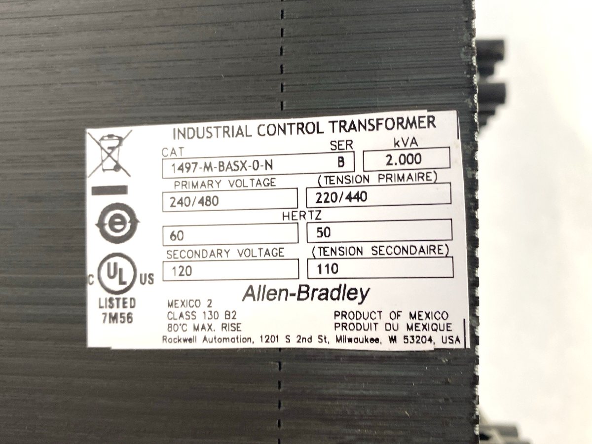 1497-M-BASX-0-N Ser. B | Allen Bradley Industrial Control Transformer 2000VA - Used - Maverick Industrial Sales
