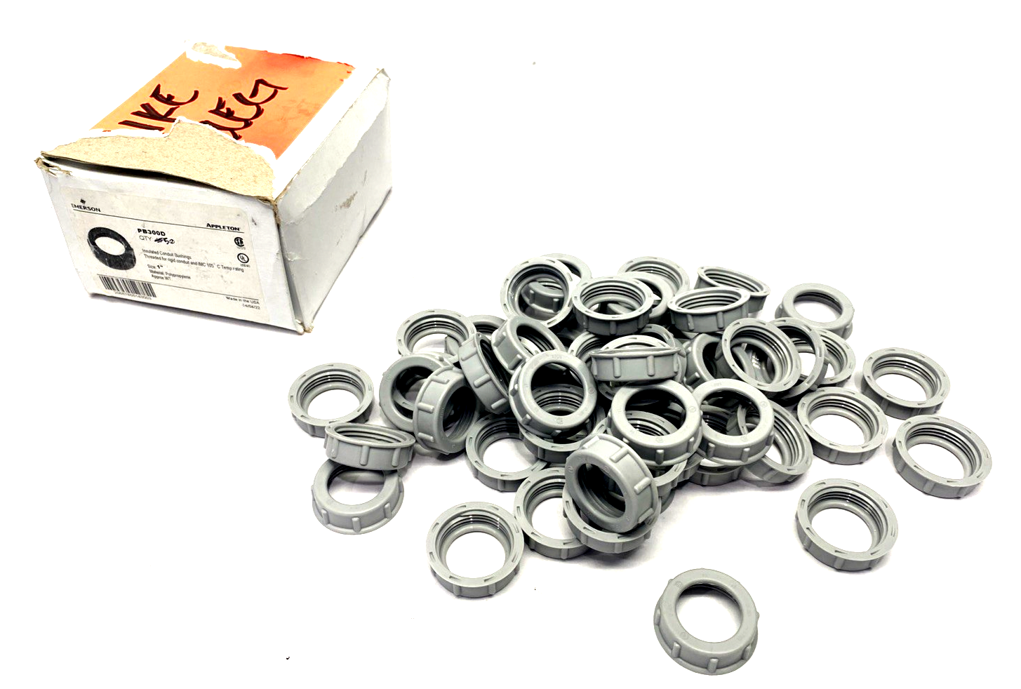 PB300D | Appleton 1" Insulated Conduit Bushing, 1.65" Dia. x 0.5" Thick, LOT OF 50 - New Other - Maverick Industrial Sales